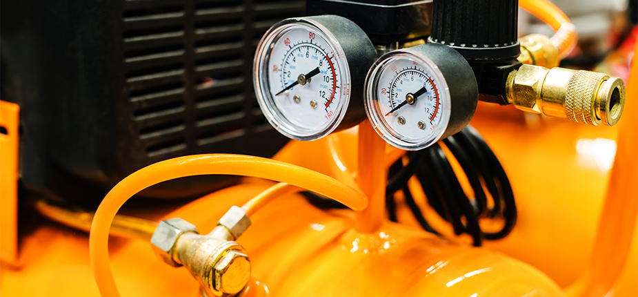 compressed air tank and gauges